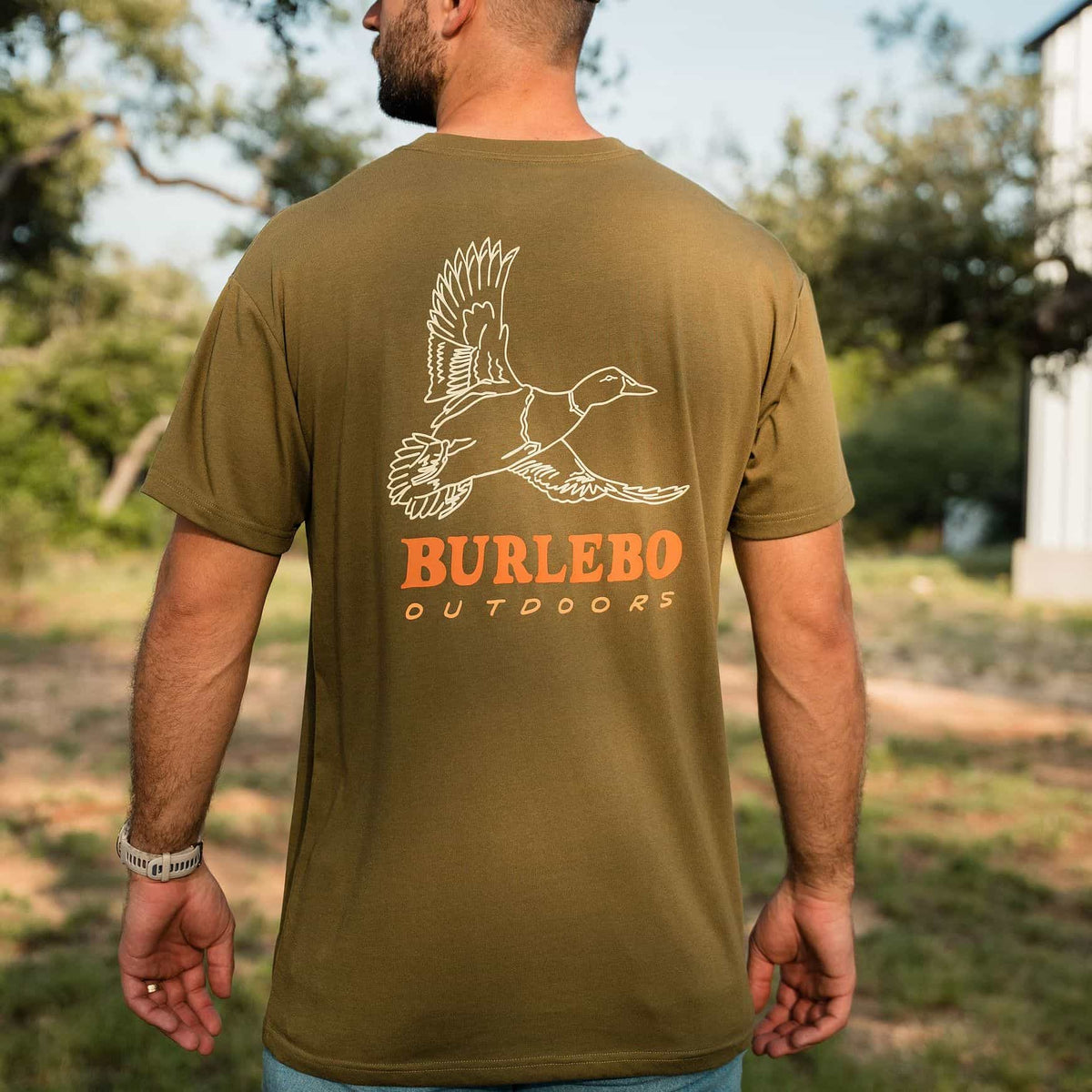 Burlebo® Men's Short Sleeve Tee Duck Wild - Hunter Green SST-DKW-HNTG
