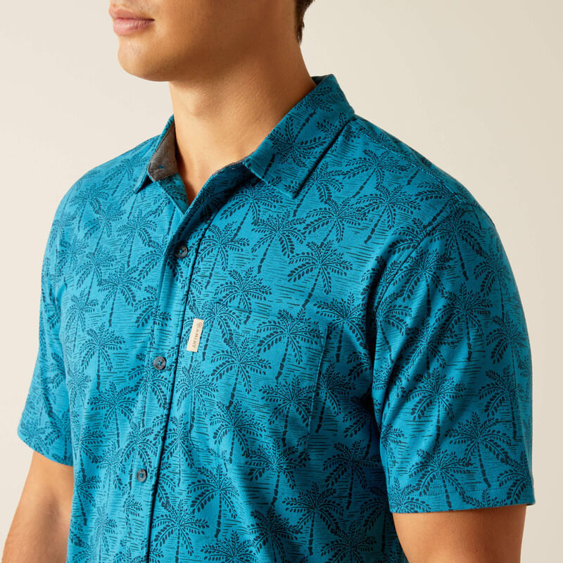 Ariat® Men's Retro Blue Short Sleeve Button Down Shirt 10051366