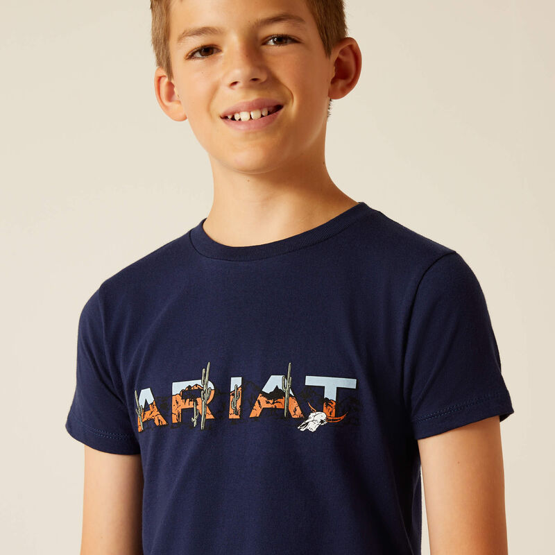 Ariat® Kid's Logo SW Landscape T-Shirt Dark Navy 10051741