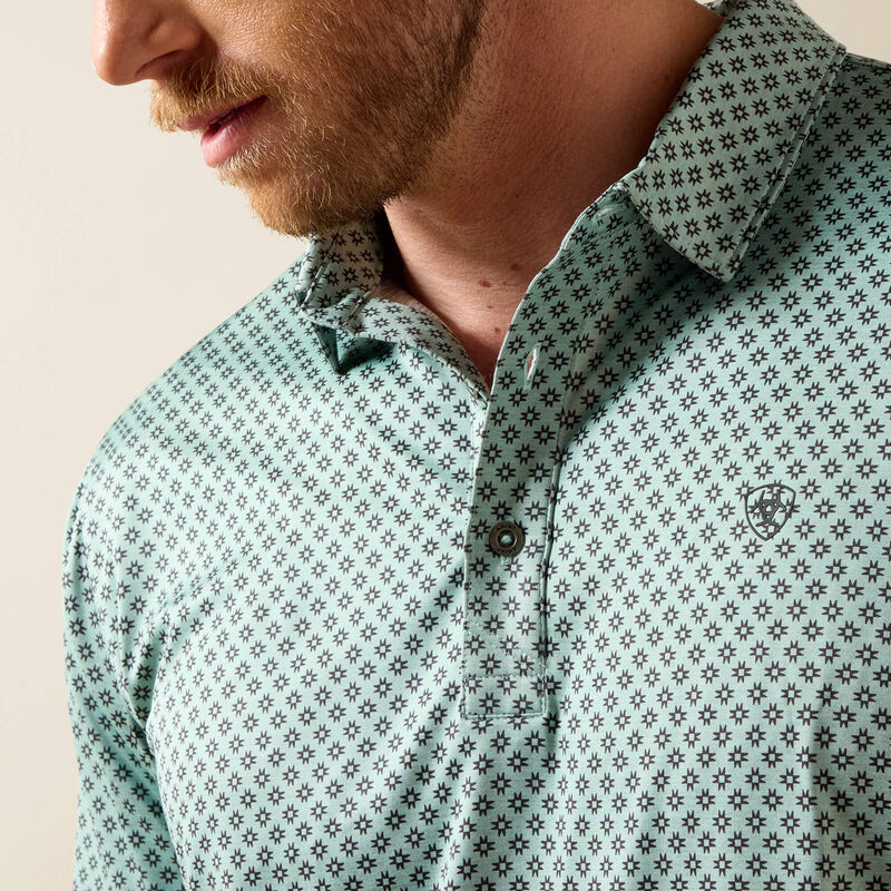 Ariat® Men's All Over Print Heathered Fitted Polo 10073585