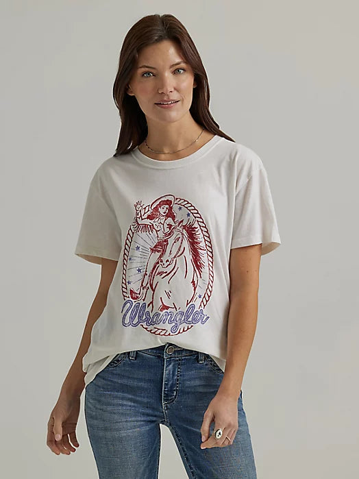 Wrangler® Women's Western Graphic Boyfriend Tee Cowgirl 112344199