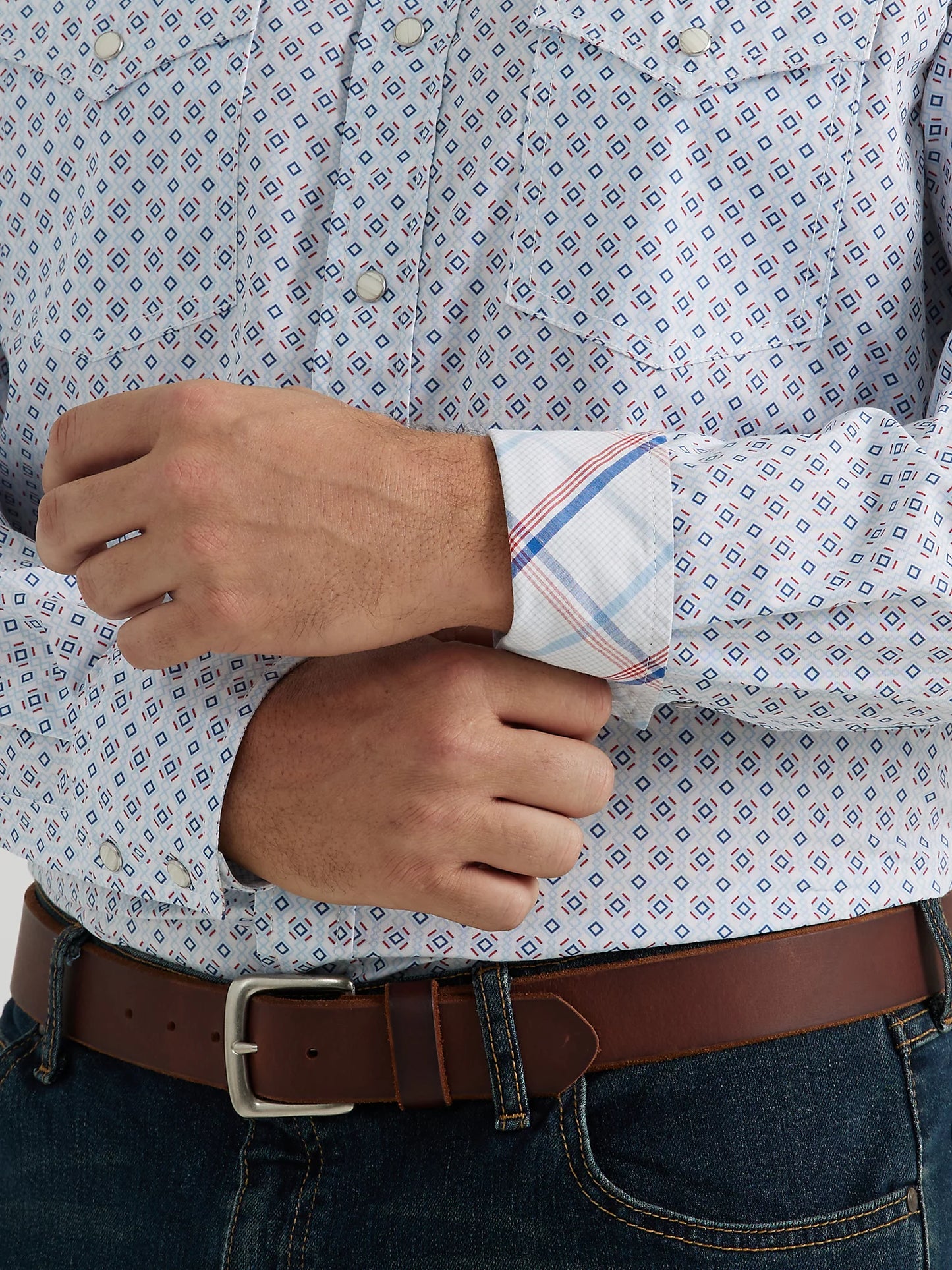 Men's 20X® Competition Advanced Comfort Long Sleeve Two Pocket Western Snap Shirt Blue VIibes 112346040