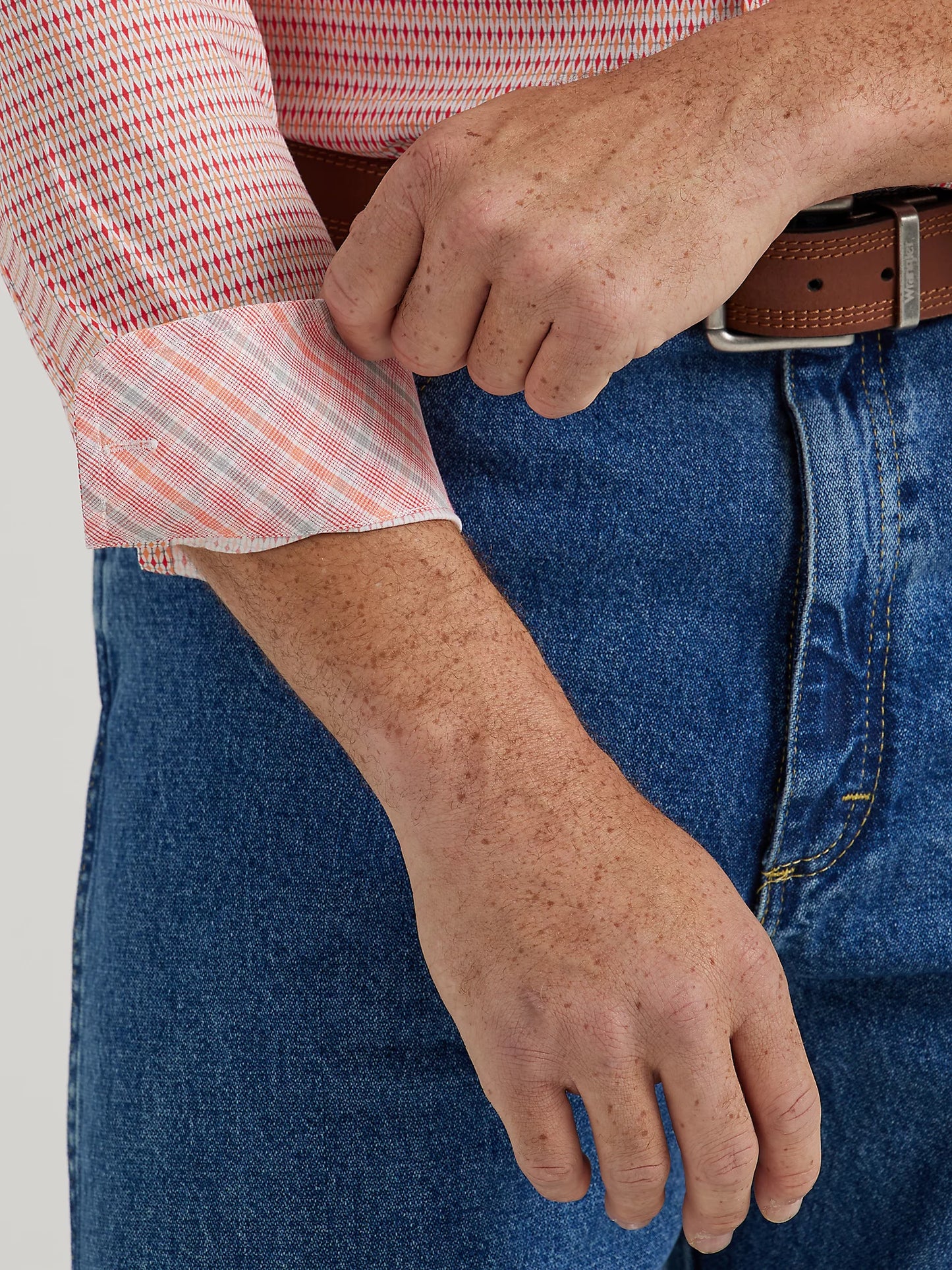 Wrangler® George Strait™ Long Sleeve Button-Down One Pocket Shirt In Fiesta Red Diamond 112346527