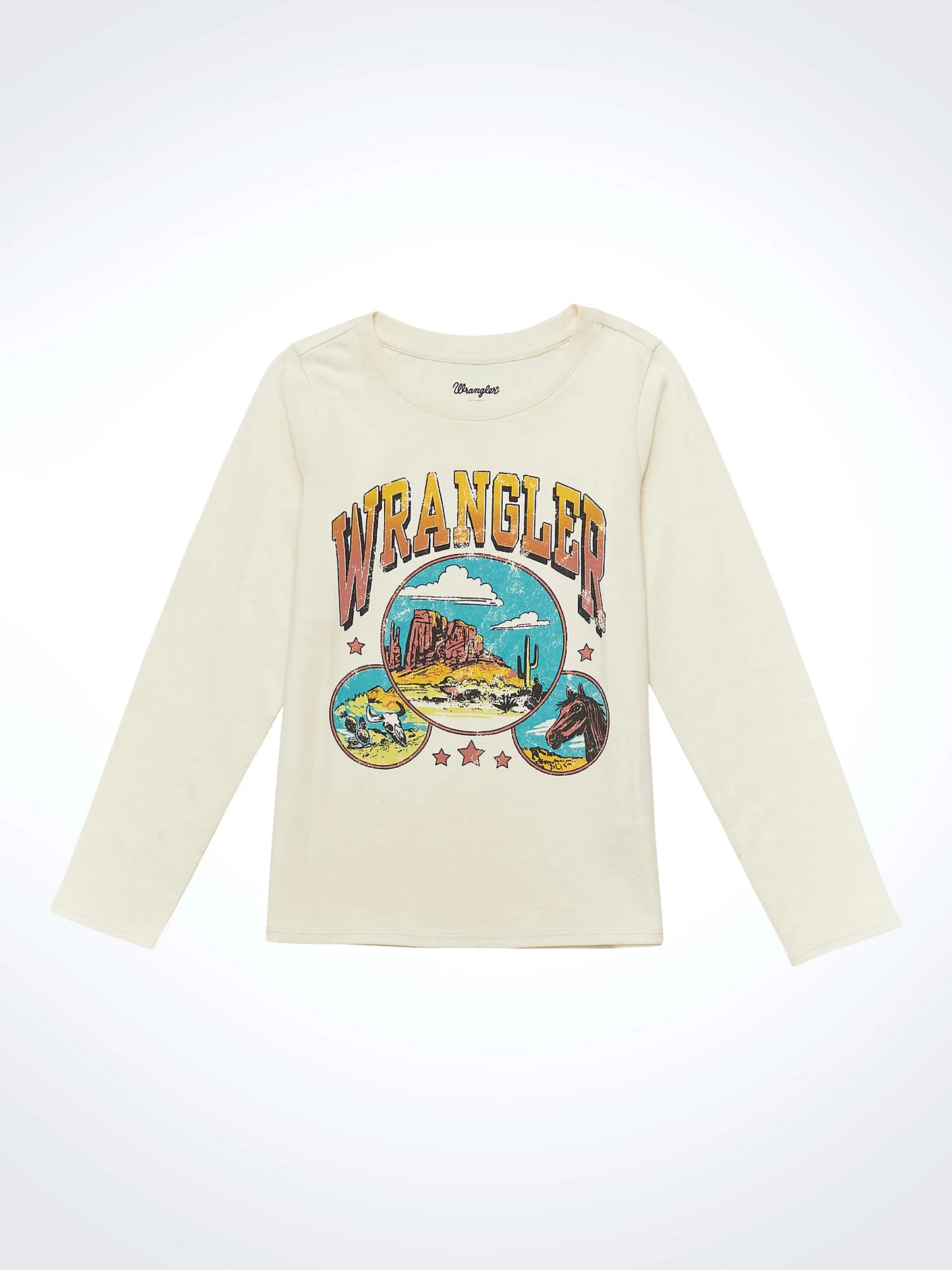 Wrangler® Girl's Wrangler Long Sleeve Desert Graphic Tee in White 112353028