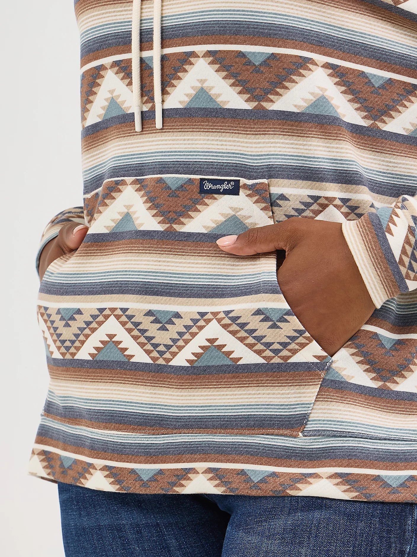 Wrangler® Women's Geometric Relaxed Pullover Hoodie 112367281