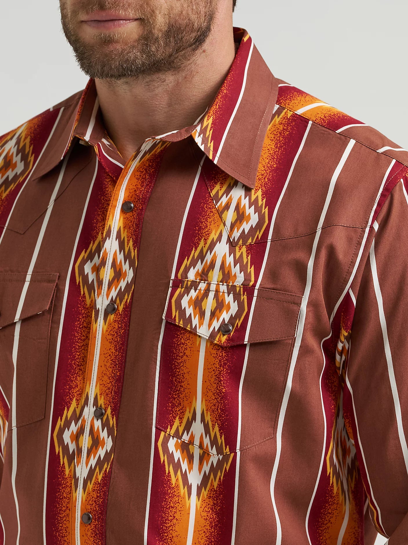 Wrangler® Men's Checotah® Long Sleeve Western Snap Printed Shirt 112369466