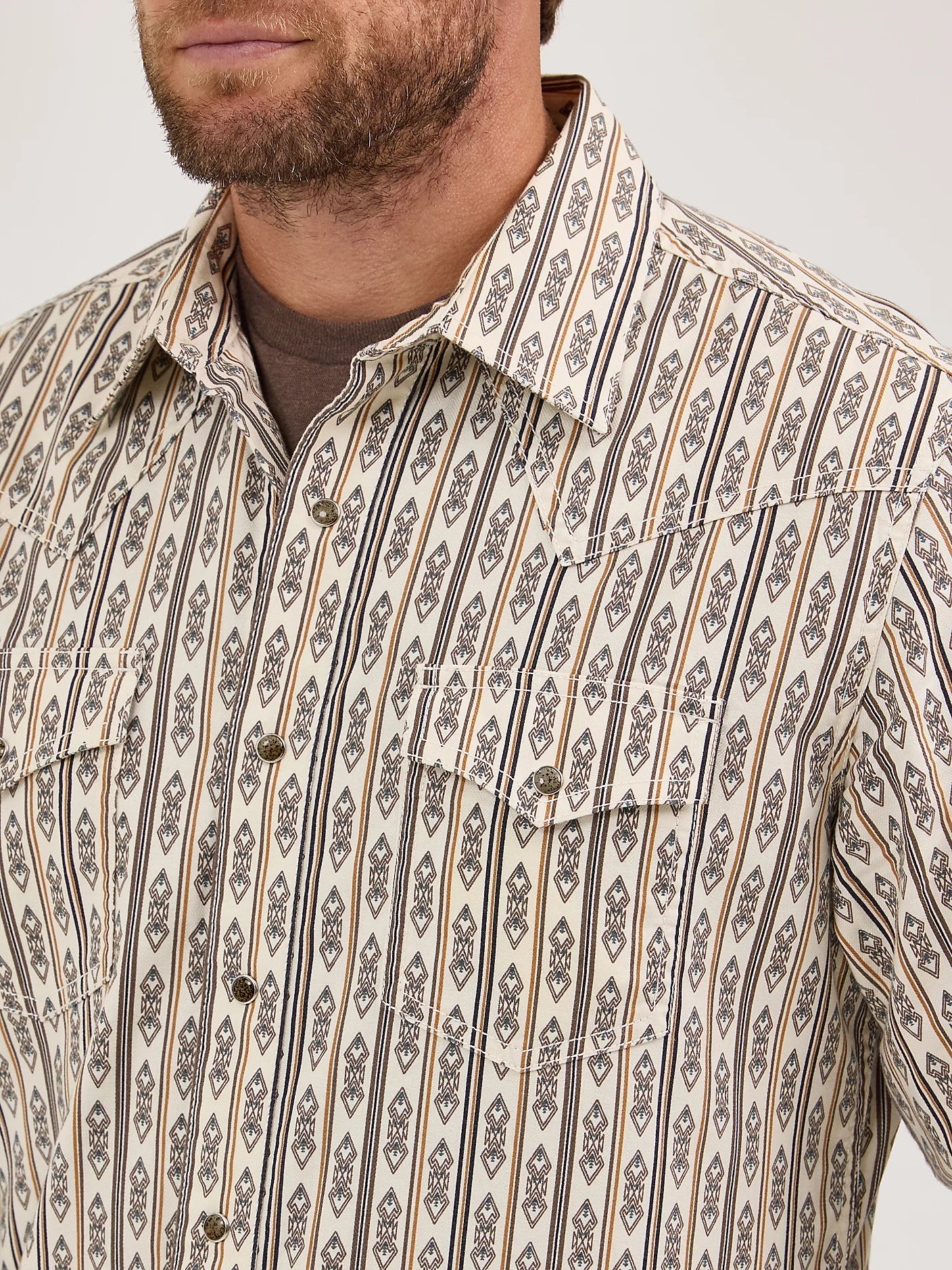 Wrangler® Retro® Men's Premium Long Sleeve Western Snap Printed Shirt 112369843