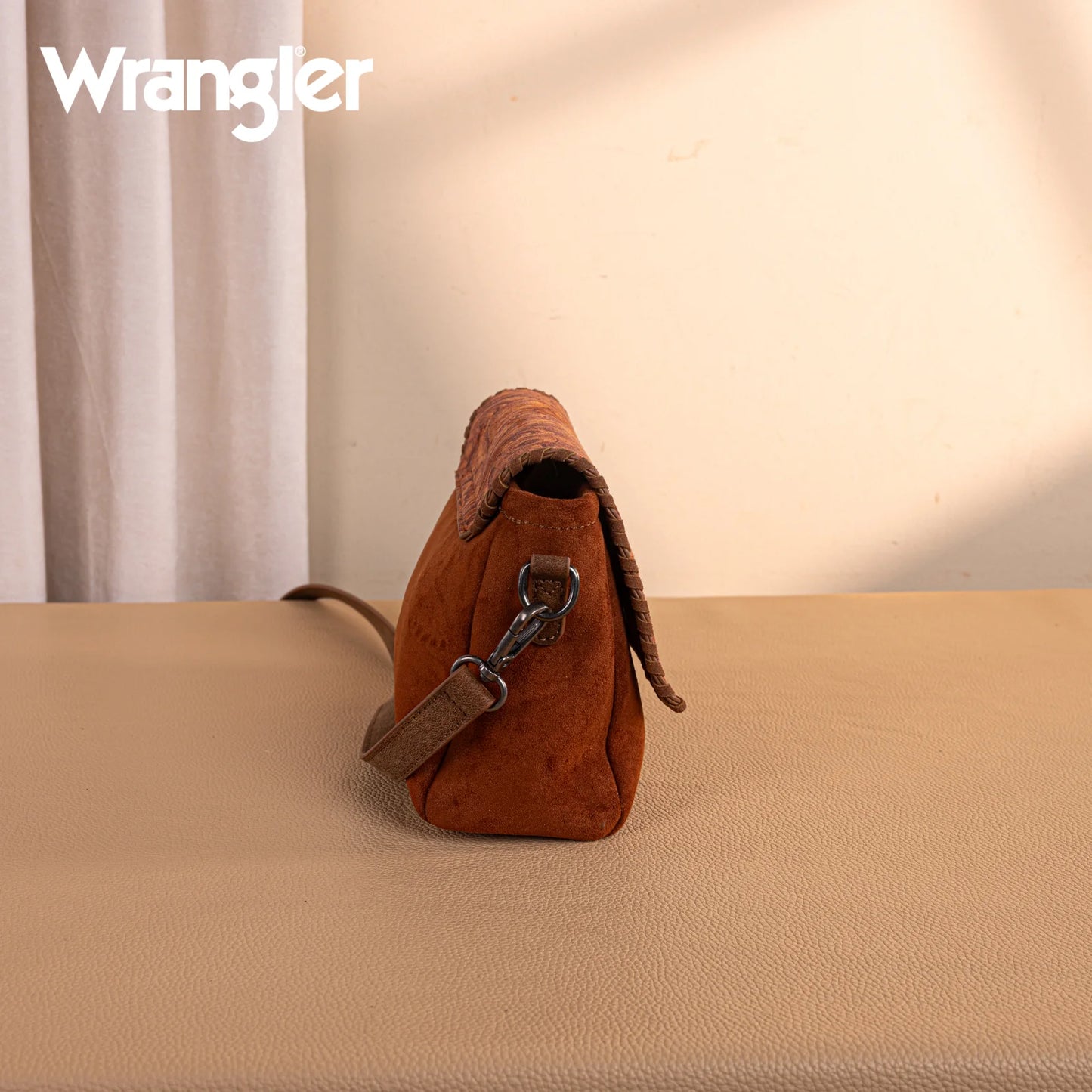 Wrangler® Vintage Floral Printed Crossbody Bag with Small Pouch Brown WG277-236BR