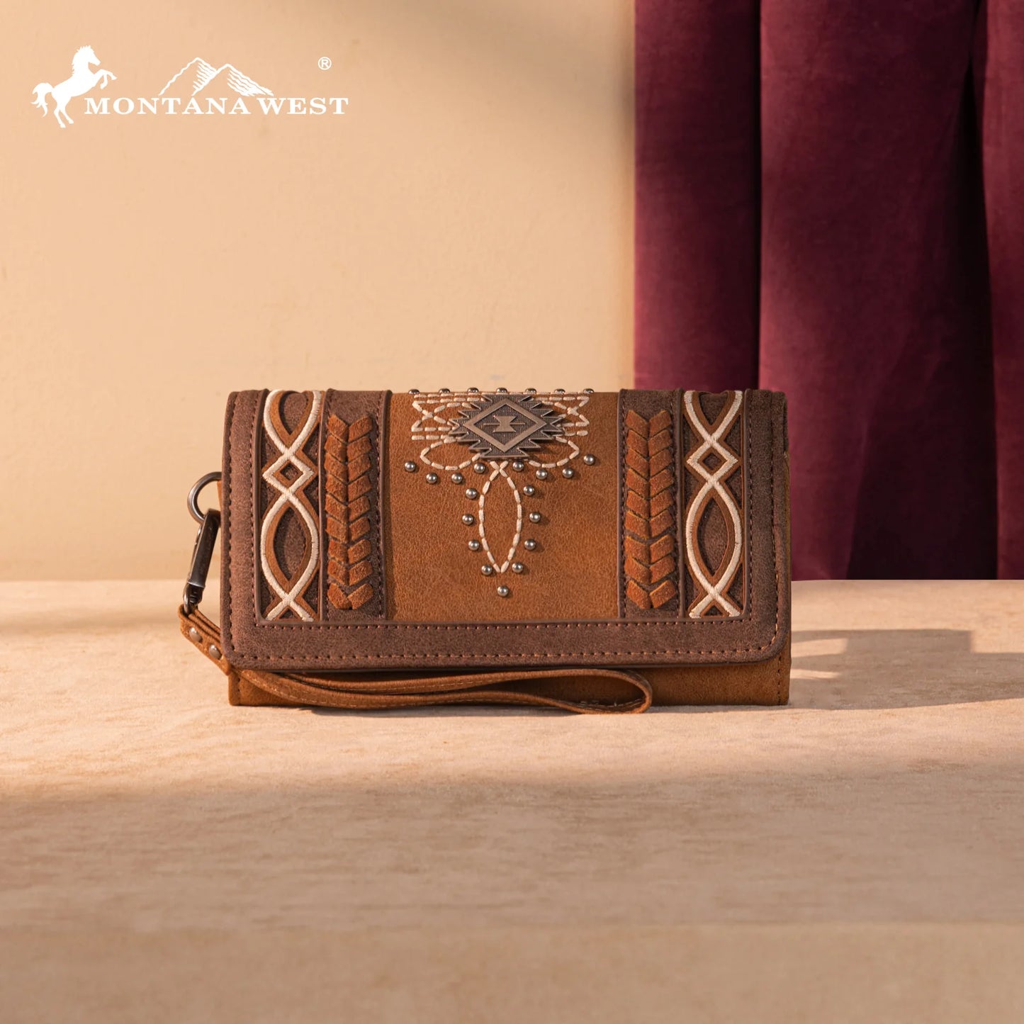 Montana West® Cut-Out Embroidered Collection Wallet MW1325-W018BR