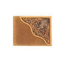 3D® Men's Bifold Wallet Cross Concho Floral Embossing Brown D250011302
