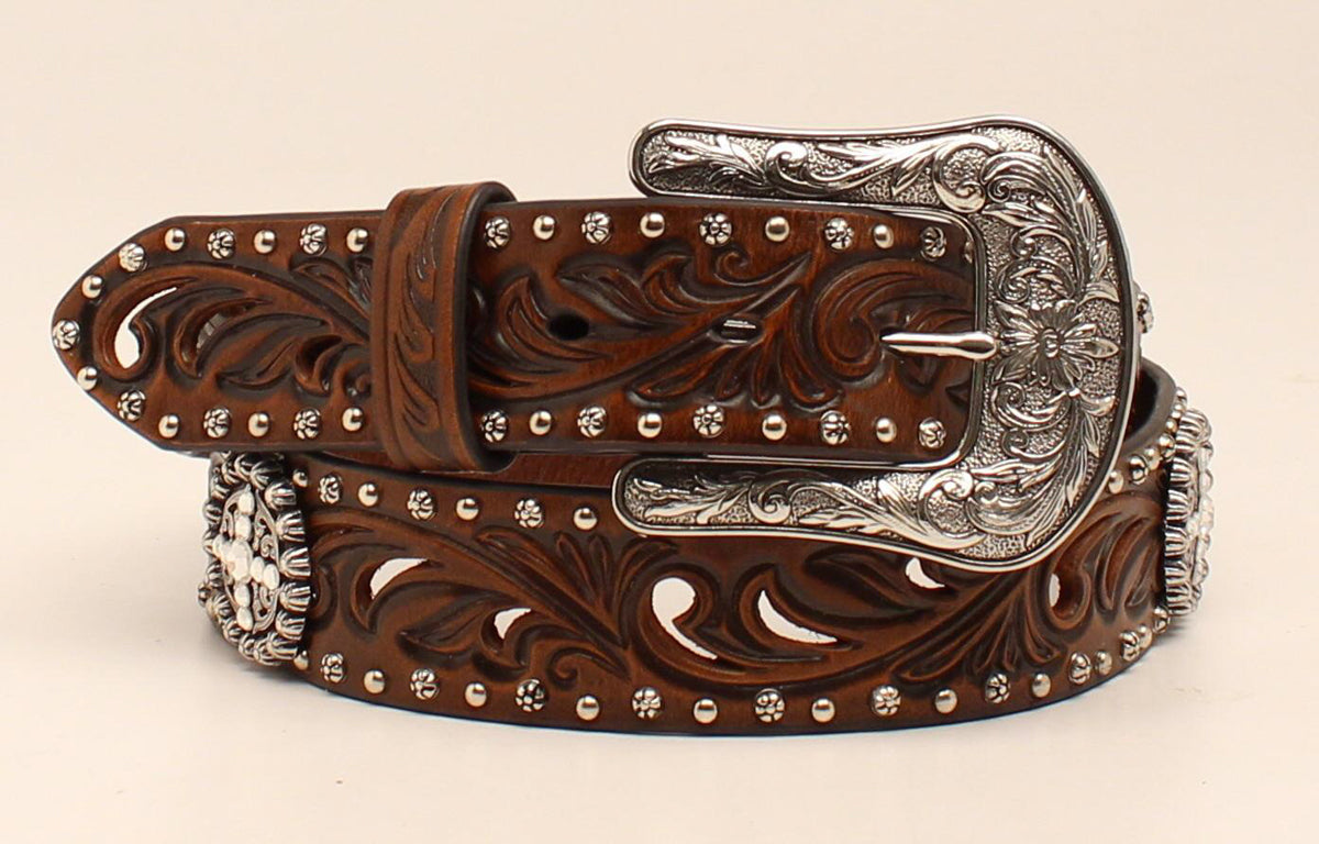 Ariat® Women's 1 1/2" Brown w/Circle Cross Rhinestone Conchos A1518602
