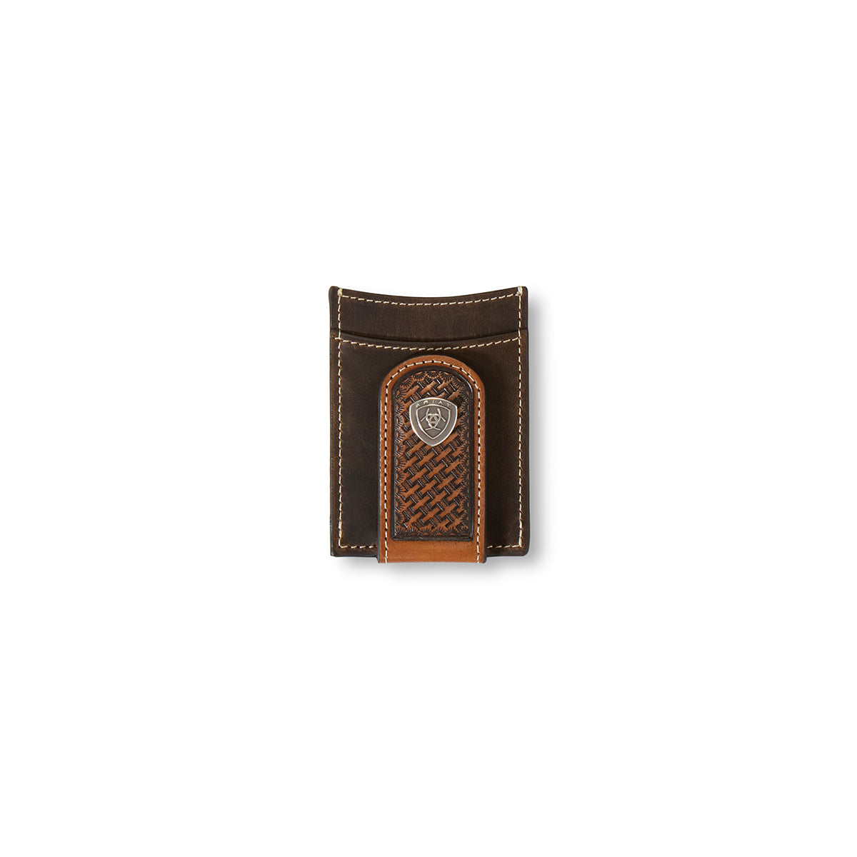 Ariat ® Brown Magnetic Money Clip w/Basket Weave Embossing A3553602