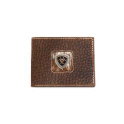 Ariat® Men's Bifold Style Wallet Calf Hair Logo Concho Brown A3566802