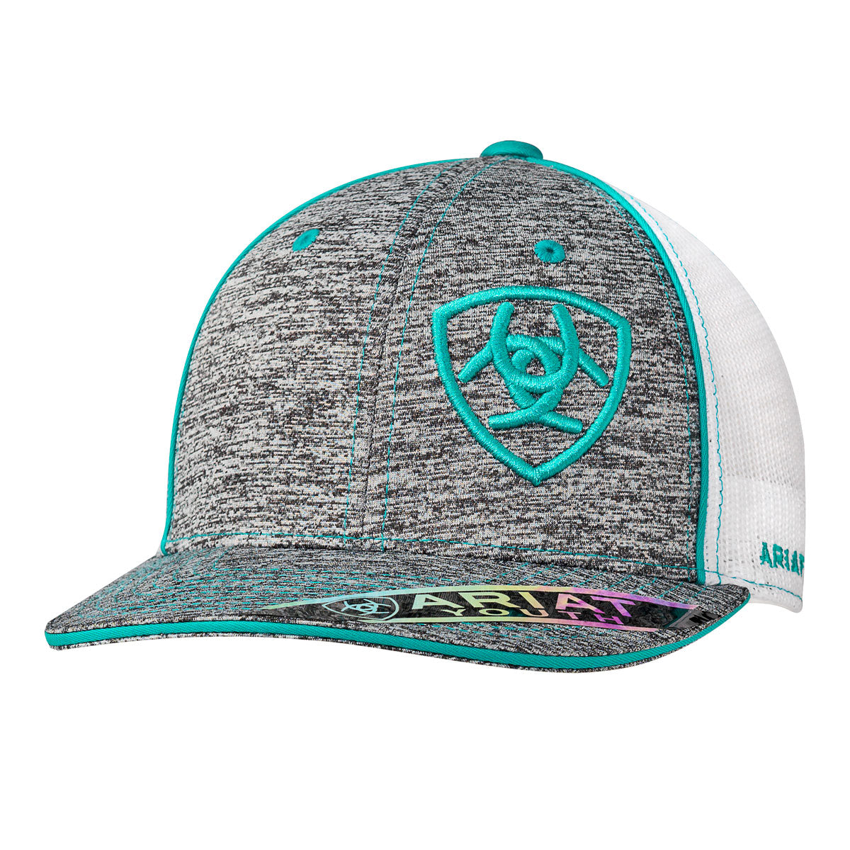 Ariat® Youth Offset Shield Heather/Turquoise Ballcap 1517833
