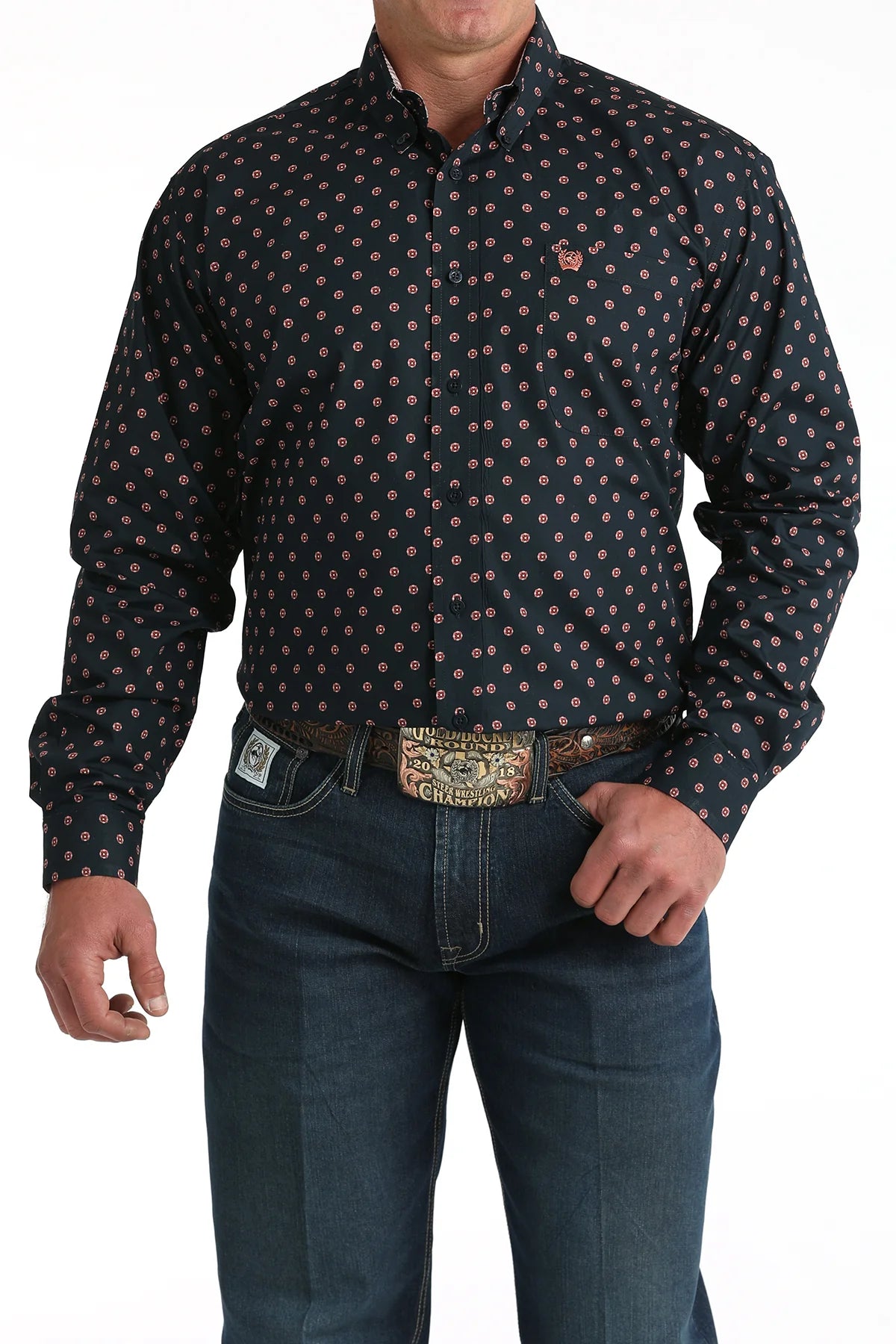 Cinch® Men's Long Sleeve Patterned Button Up Shirt MTW1106018
