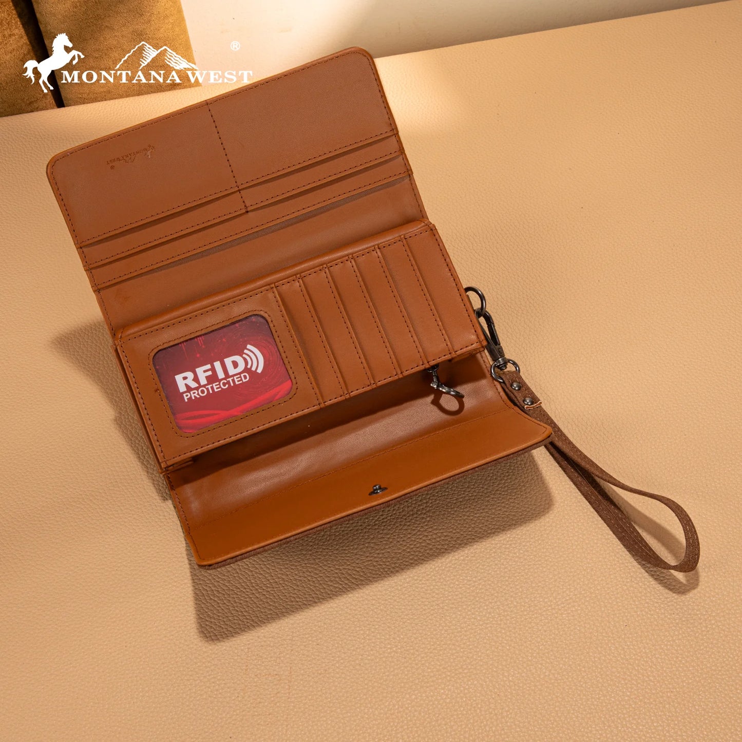 Montana West® Concho Embroidered Collection Wallet Brown MW1344-W002BR