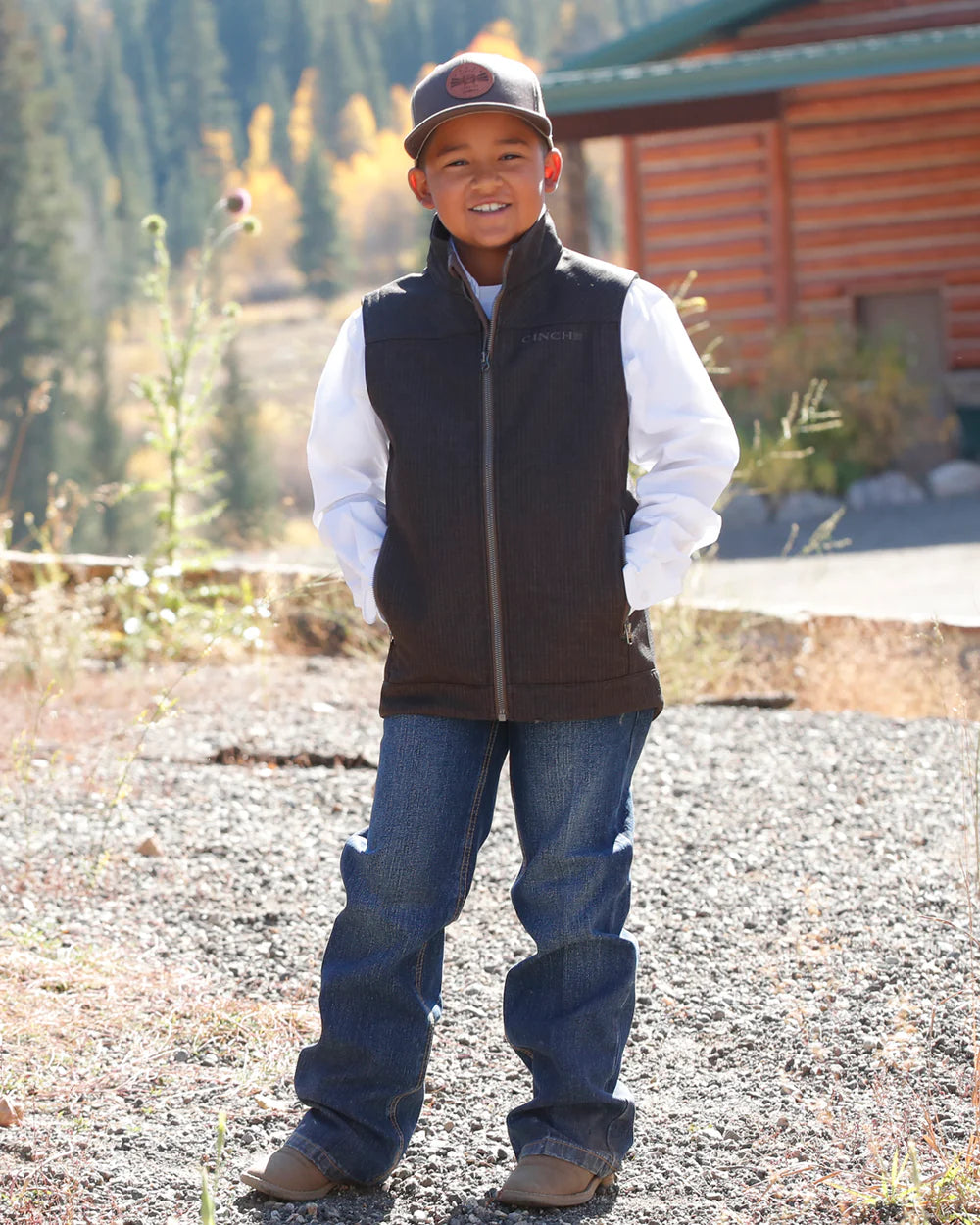 Cinch® Boy's Brown Bonded Vest MWV5160003