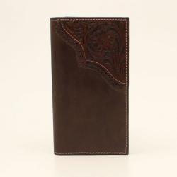 Nocona® Mens Rodeo Wallet Floral Tooled Edge Brown N500035002