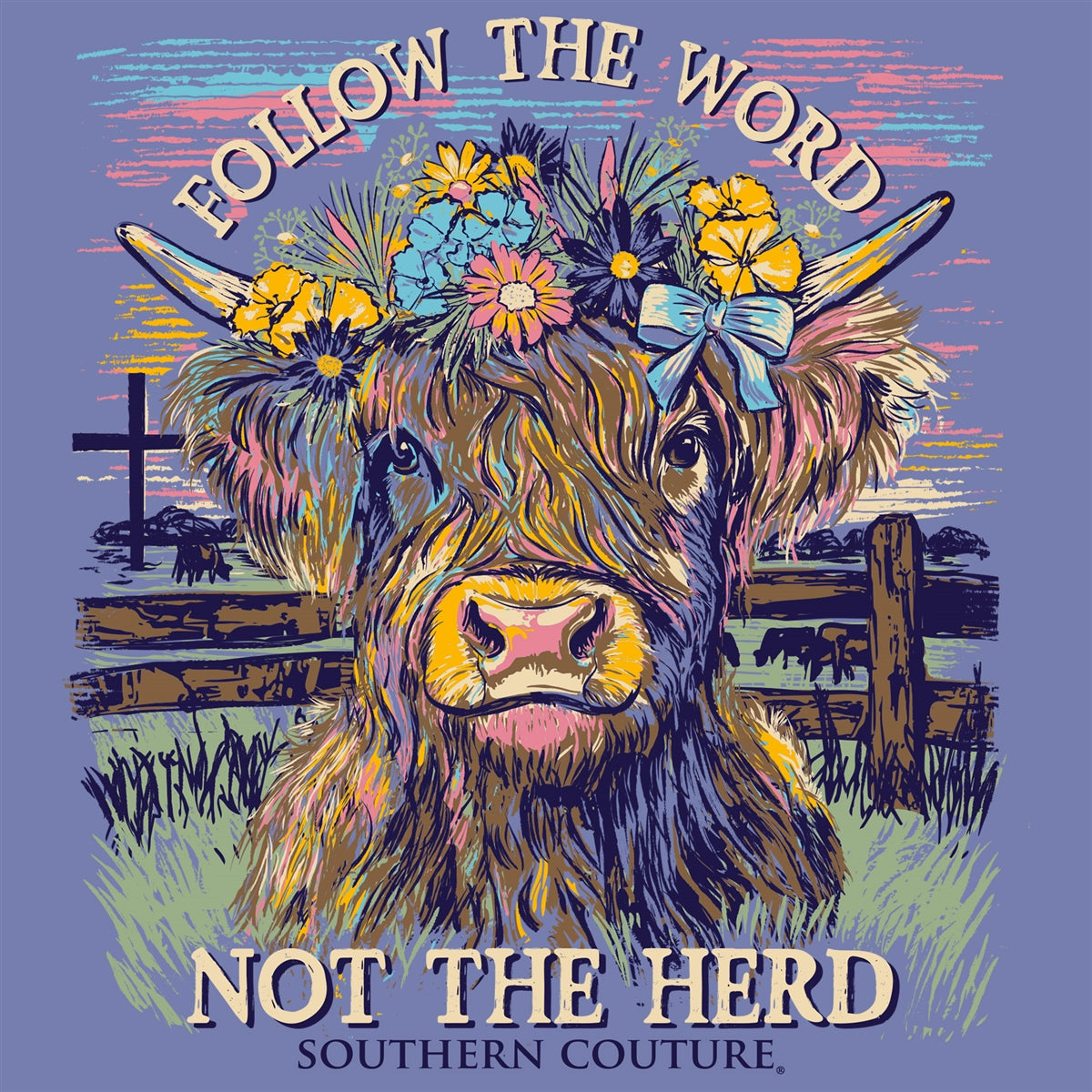 Southern Couture® Women's Classic Follow The Word Cow - Violet SC1530VT