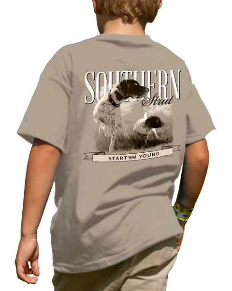 Southern Strut® Pointer Pup Youth Tee “Start ‘Em Young” ST#69Y