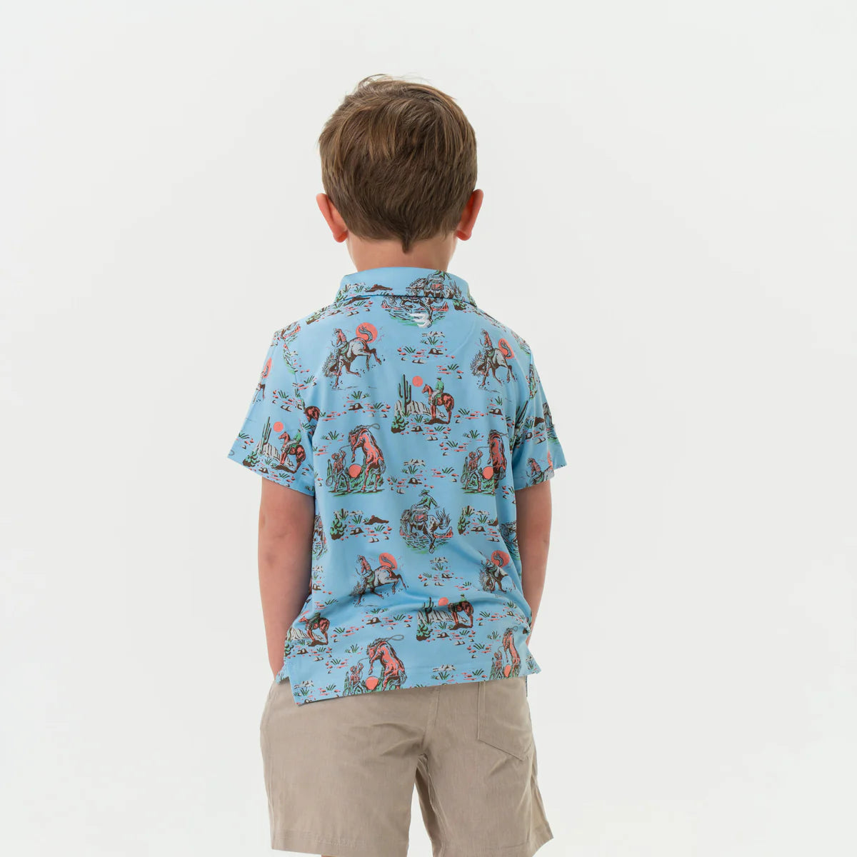 Burlebo® Youth Polo Cowboy Up Blue Y-PP-CU-B