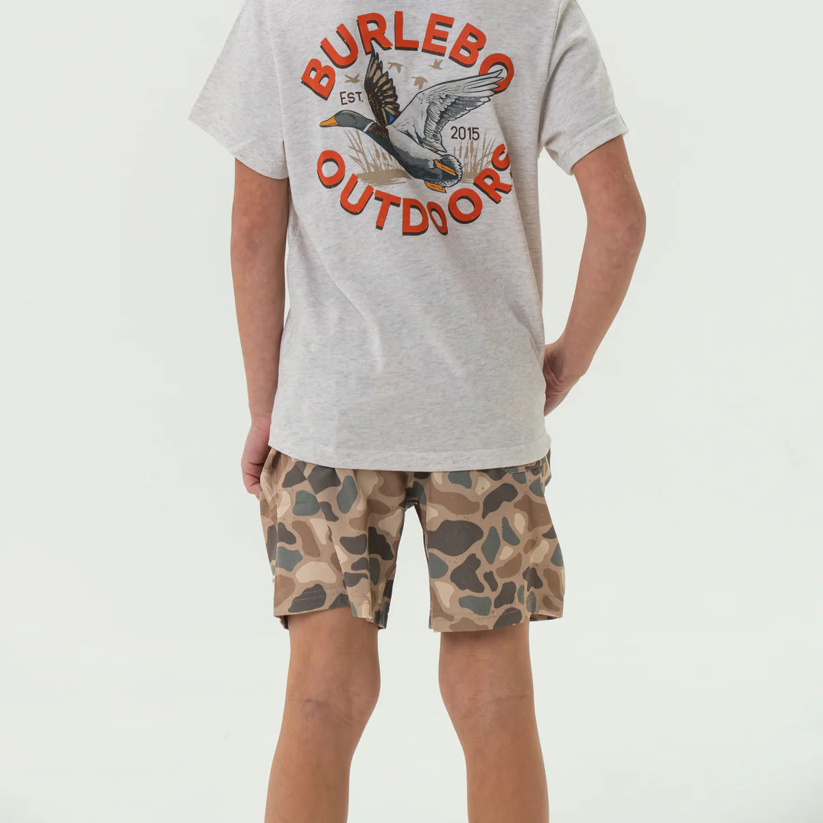 Burlebo® Youth Everyday Short - Pintail Camo - Brown Pocket Y-ES-PTC
