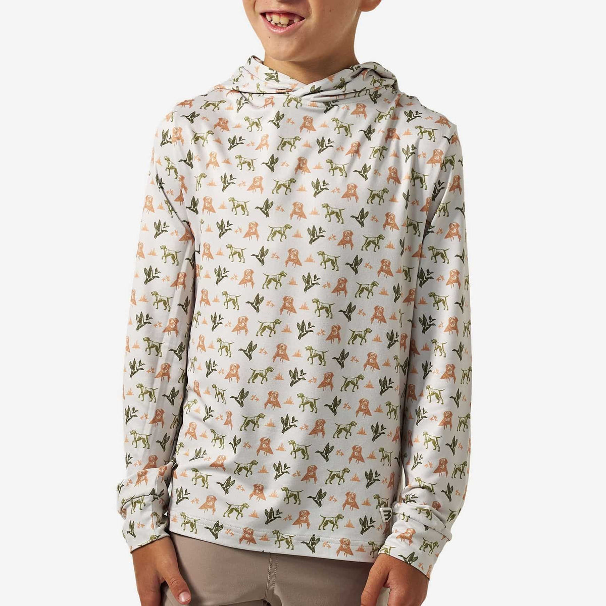 Burlebo® Kid's Performance Hoodie - Mallard Duck Dog Y-PH-MDD