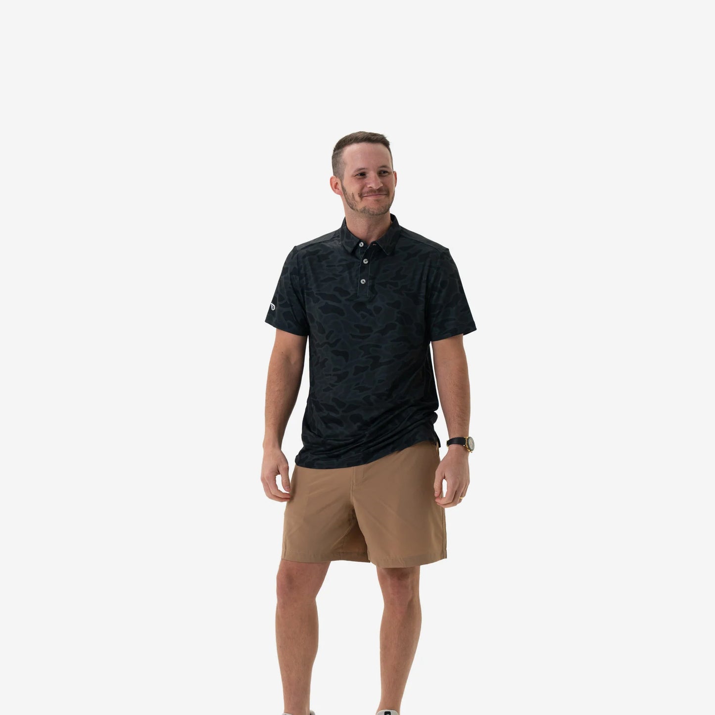 Burlebo® Men's Performance Polo Black Camo PP-BLKC
