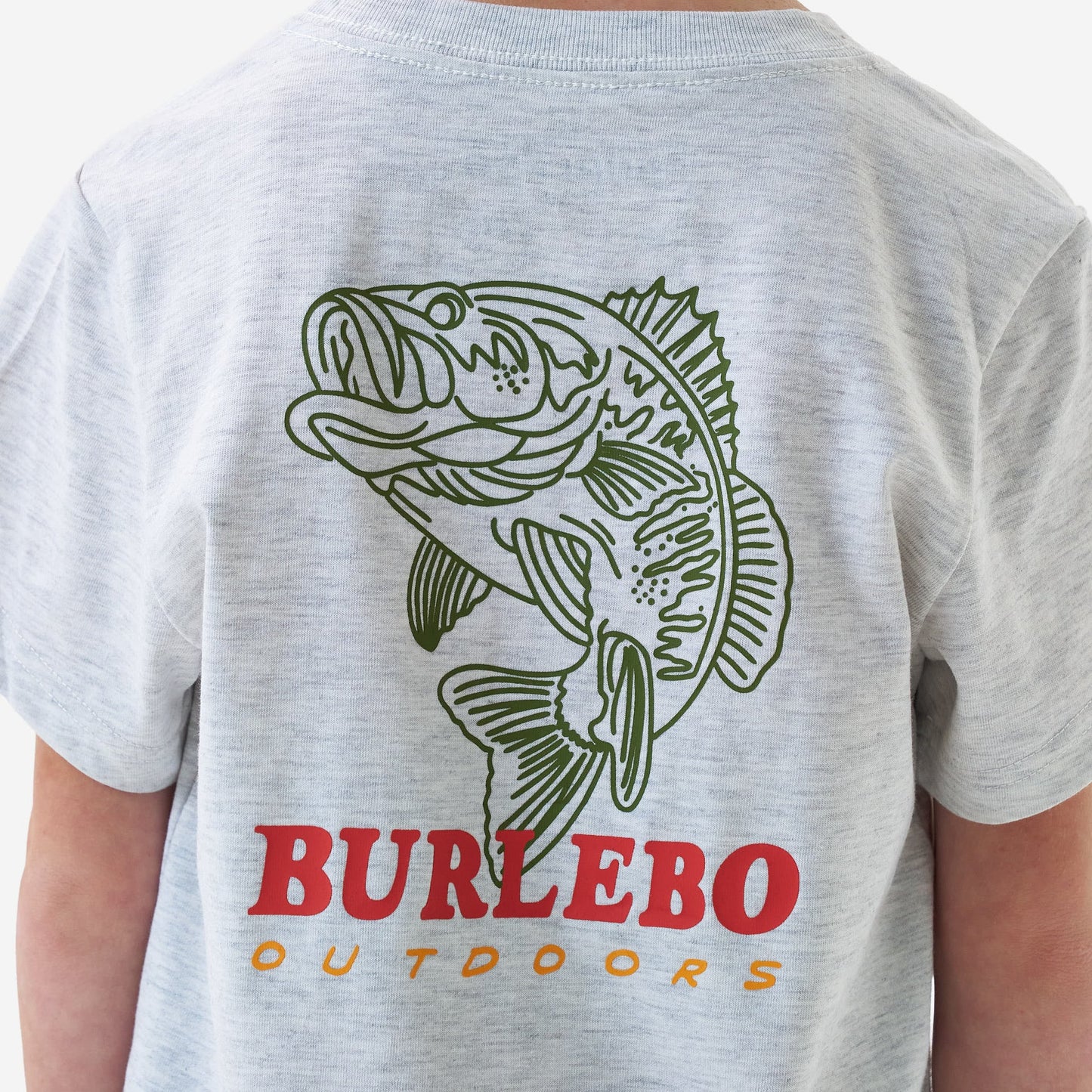 Burlebo® Youth Short Sleeve Tee Fish Wild Ash Grey Y-SST-FW-AG
