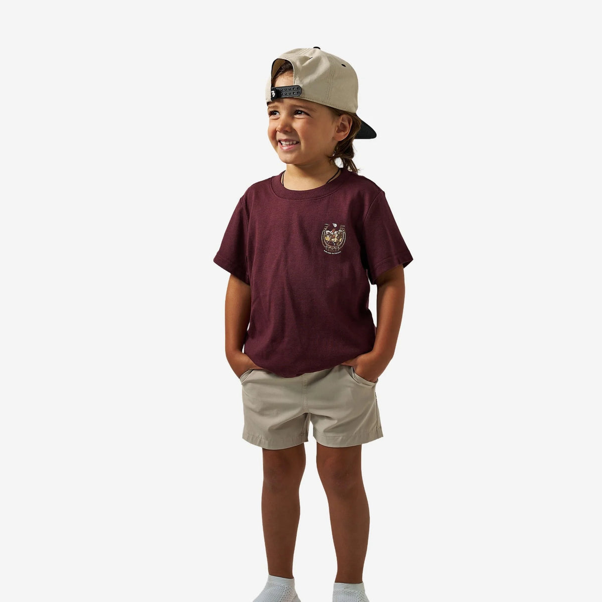 Burlebo® Youth Short Sleeve Tee Horseshoe - Maroon Y-SST-HORS-MAR