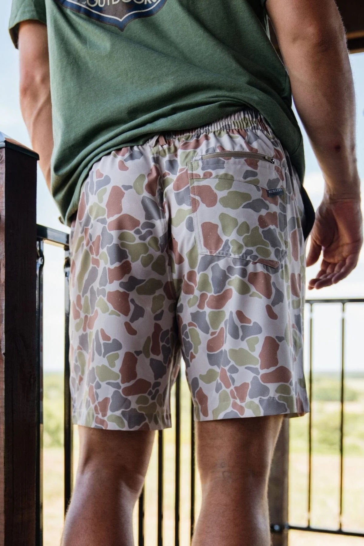 Burlebo® Men's Everyday Shorts Driftwood Camo - Grey Pocket ES-CDC