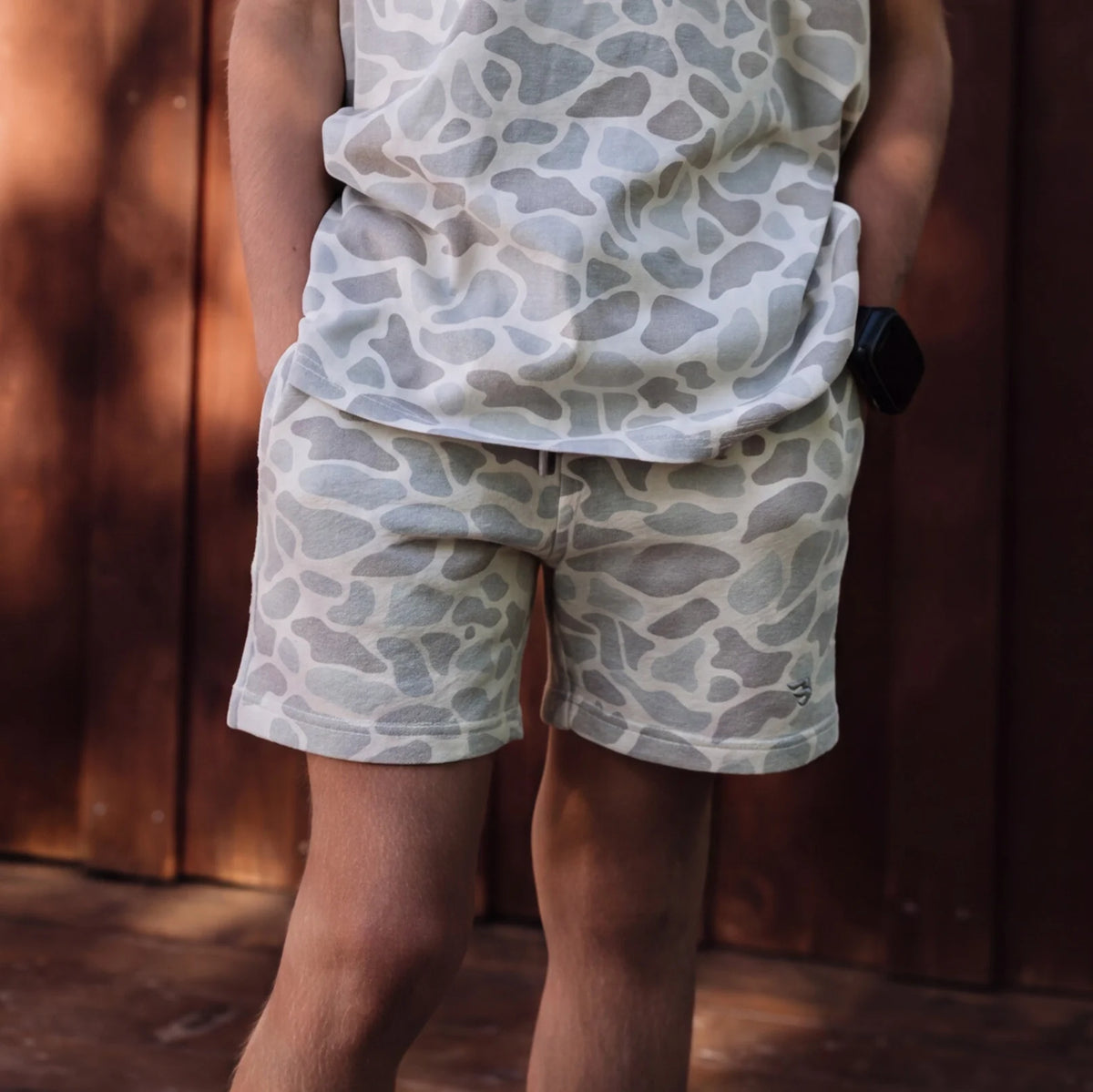 Burlebo® Kid's Vintage Washed Shorts - Classic Deer Camo Y-VWSTS-CDC