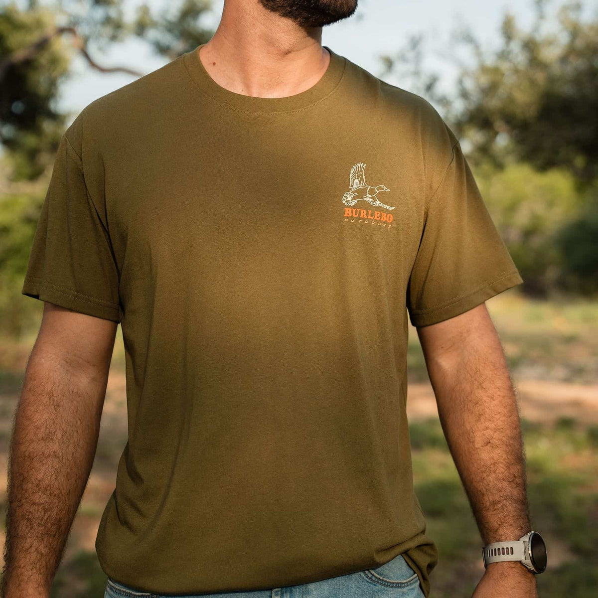 Burlebo® Men's Short Sleeve Tee Duck Wild - Hunter Green SST-DKW-HNTG
