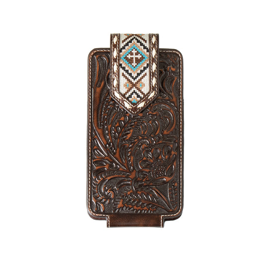 Nocona® Large Cell Phone Case Floral Embossed Cross Embroidered 06966902