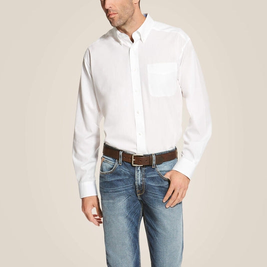 Ariat® Men's Wrinkle Free Solid White Shirt 10020331