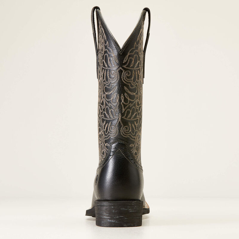 Ariat® Women's Round Up Remuda Wide Square Toe Western Black Boot 10034024