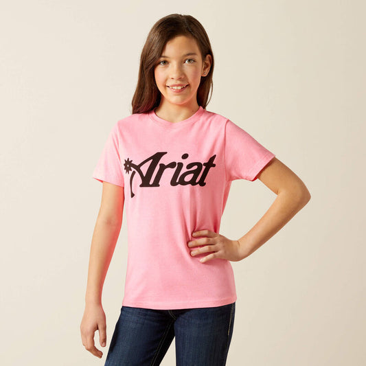 Ariat® Girl's  Spur Script Pink T-Shirt 10063748