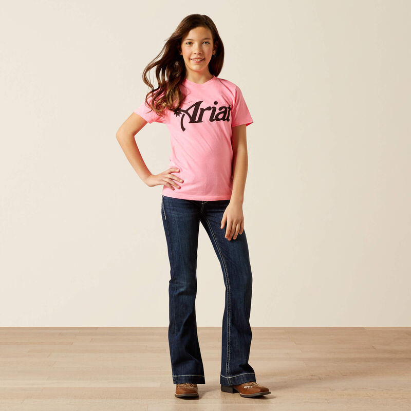 Ariat® Girl's  Spur Script Pink T-Shirt 10063748