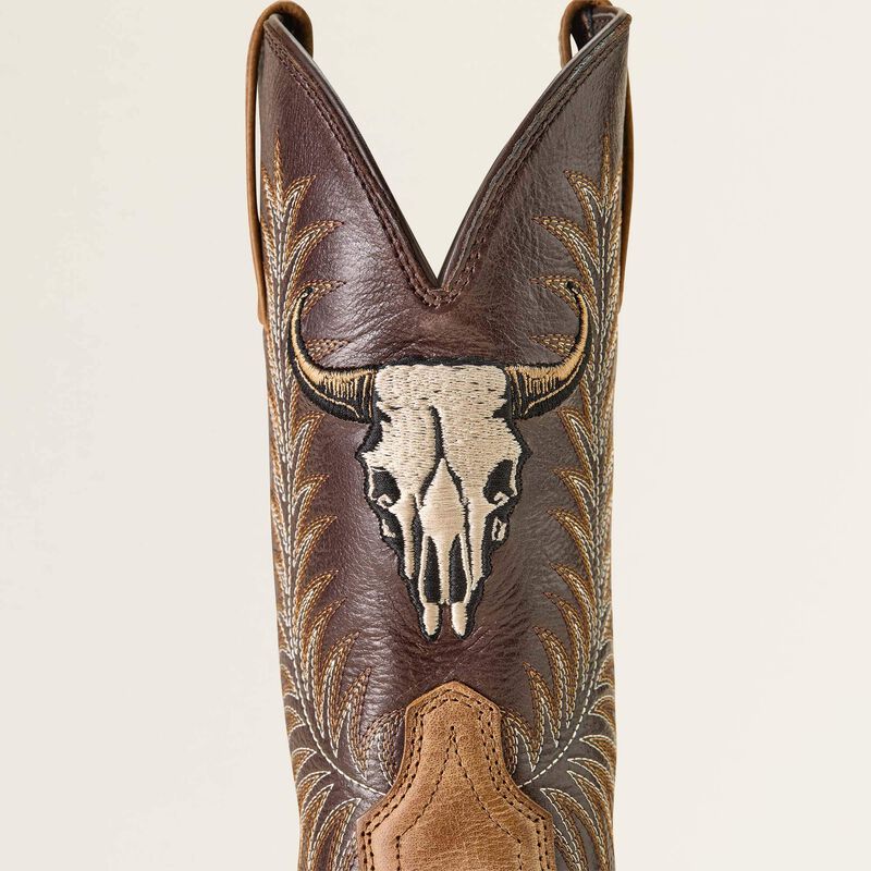 Ariat® Sport Steer Skull Wide Square Toe Cowboy Boot 10064053