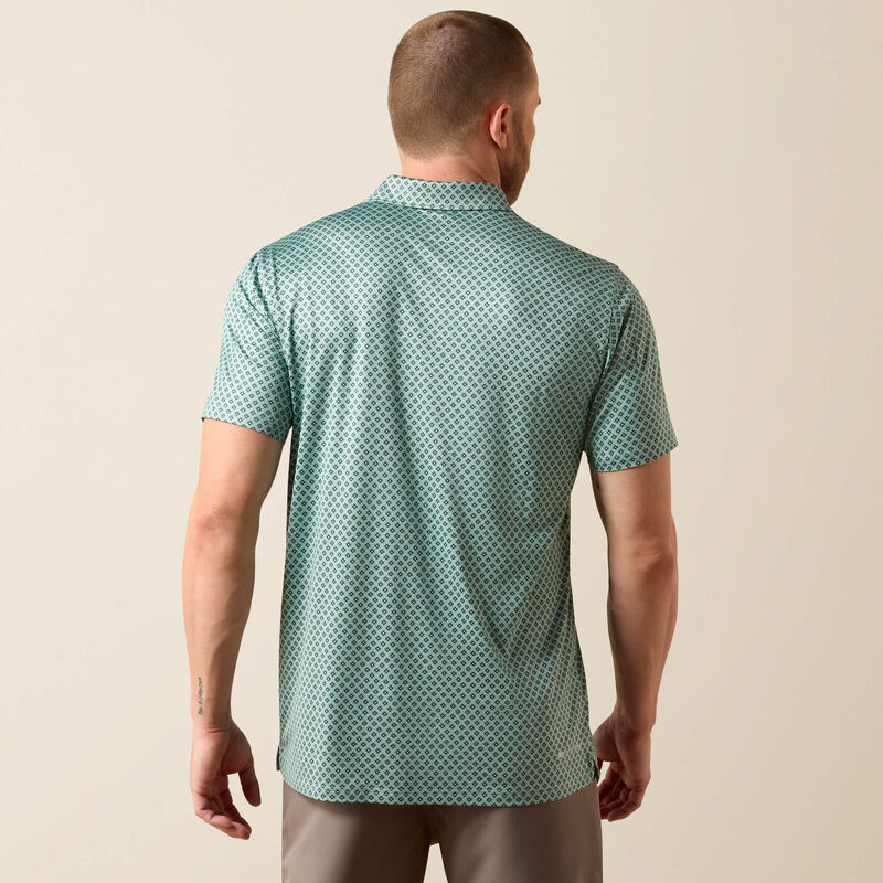 Ariat® Men's All Over Print Heathered Fitted Polo 10073585