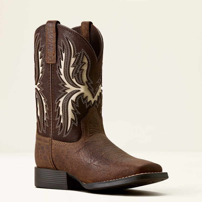 Ariat® Kid's Driftwood Wide Square Toe Western Boot 10080273