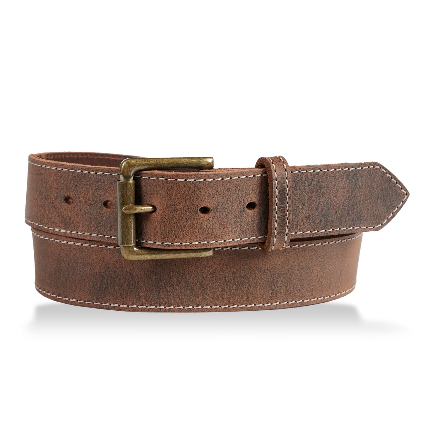 Gingerich Leather® Men's Belt Distressed Brown w/Scallops 1022-45