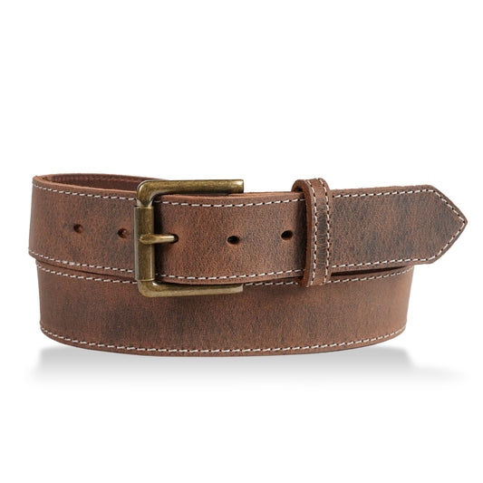 Gingerich Leather® Men's Belt Distressed Brown w/Scallops 1022-45
