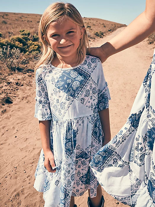 Wrangler®  Girl's Bandana Baby Doll Dress in Blue 112344286