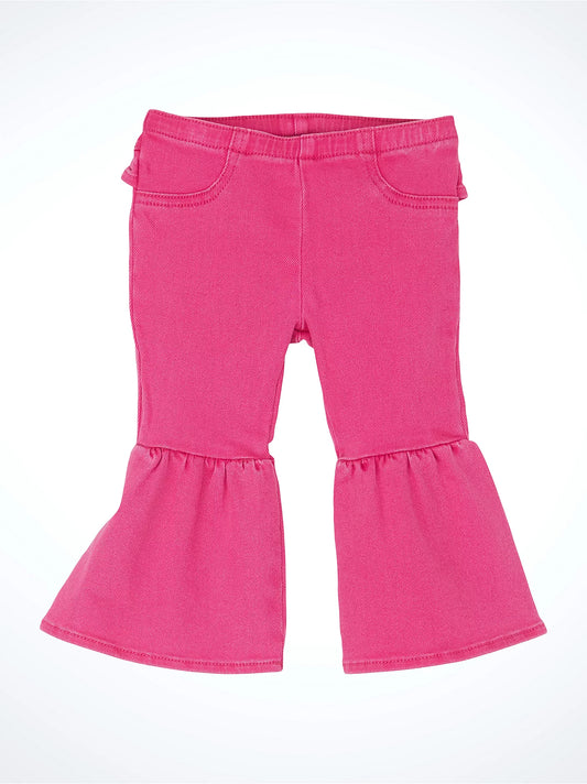 Wrangler® Little Girl's Vibrant Ruffle Leg Flare Jean Pink 112356591