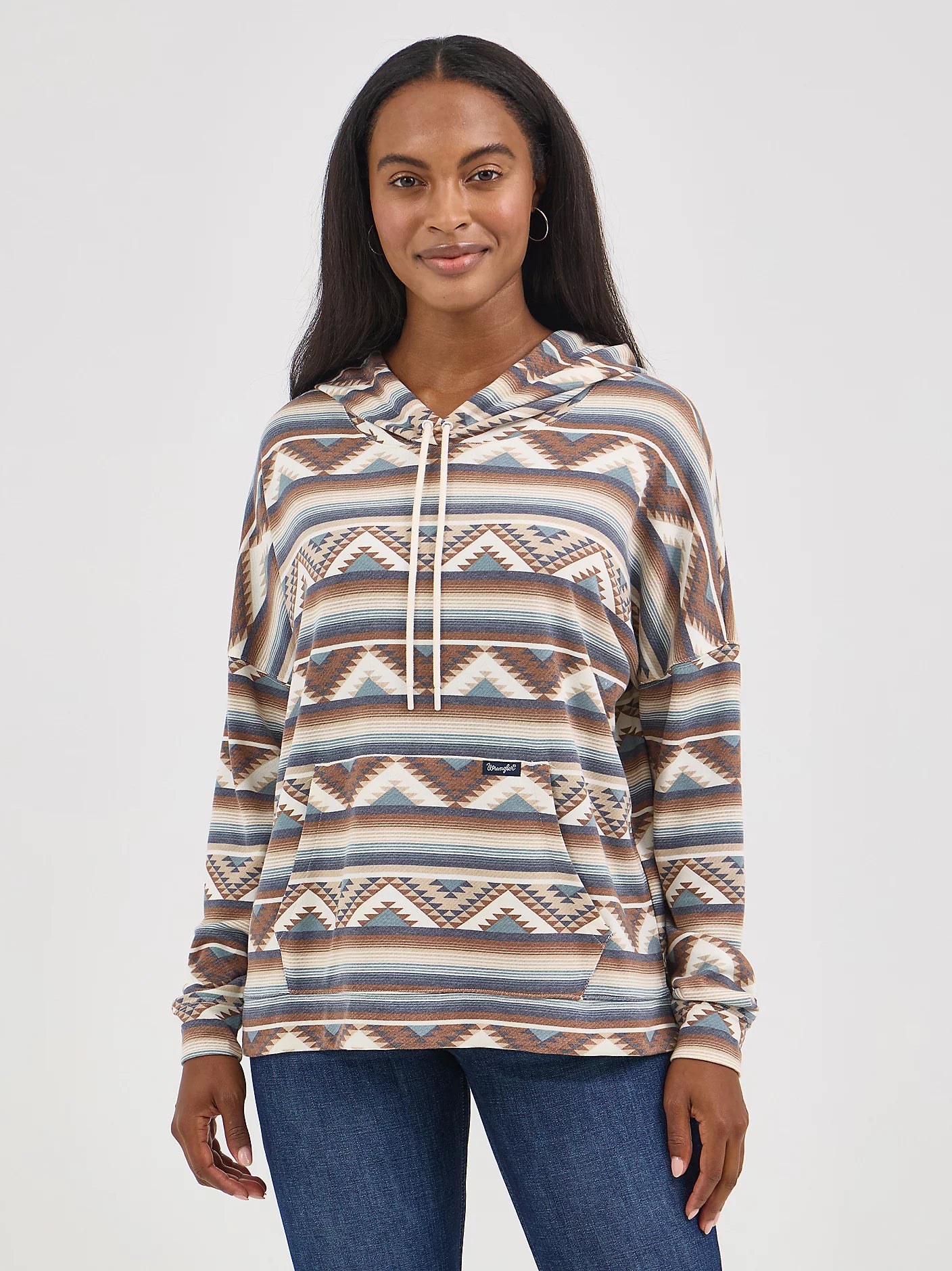 Wrangler® Women's Geometric Relaxed Pullover Hoodie 112367281