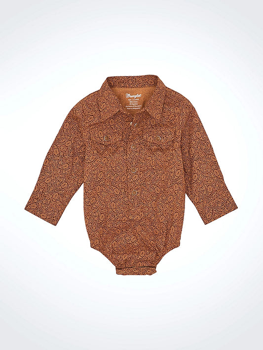 Wrangler® Baby Boy's Long Sleeve Western Snap Onsie 112367741