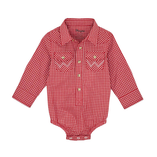 Wrangler® Baby Boy Long Sleeve Onsie - Red 112367743