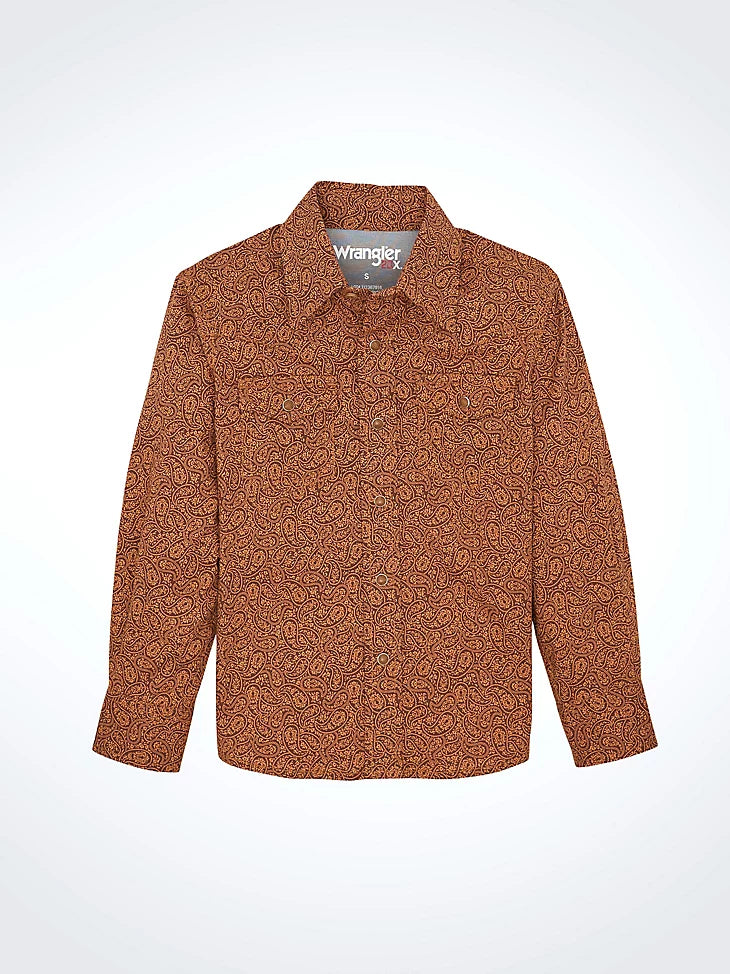 Wrangler® Boy's 20X® Advanced Comfort Western Snap Print Shirt 112367916