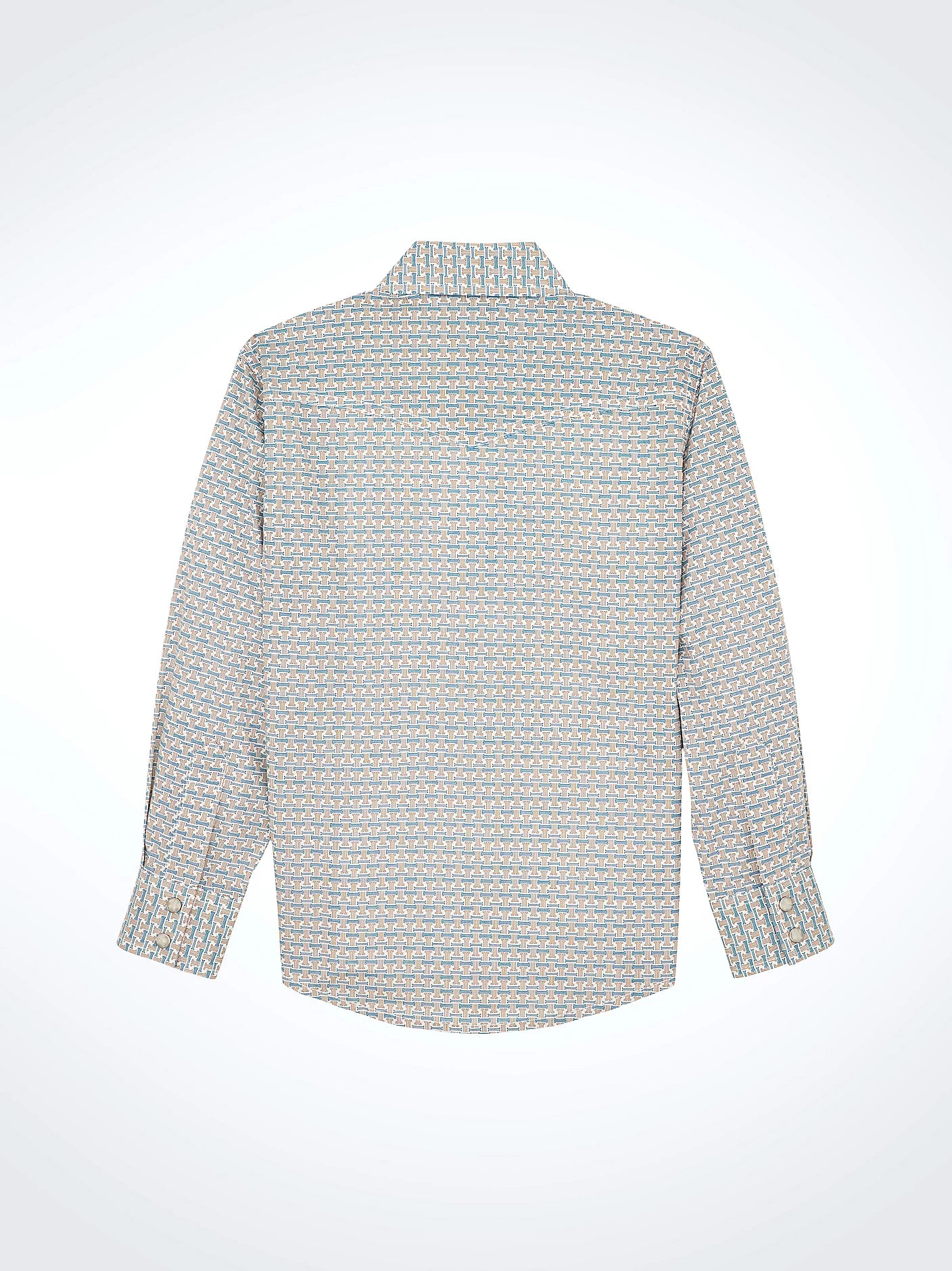 Boy's Wrangler® 20X® Advanced Comfort Western Snap Print Shirt 112367917